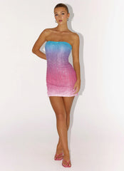 Step Closer Sequin Knit Mini Dress Pink