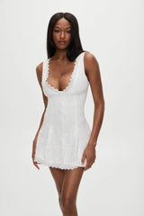 x BELLA HADID Farm Eyelet Mini Dress - Salt Air Eyelet
