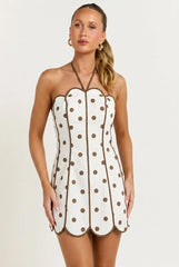 Stracciatella Scallop Mini Dress