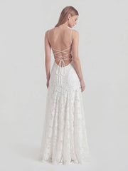 Floral-Burnout Cowl Neck Gown