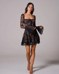 Amaya Romantic Lace Illusion Dress