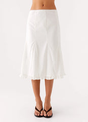 Alec Midi Skirt - White