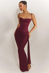 The Lexi Lace Maxi Skirt in Plum