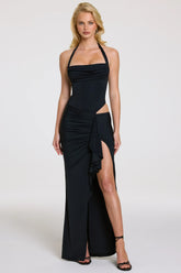 Halterneck Maxi Dress in Black
