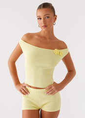 Aliah Knit Top - Yellow