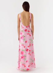 Serafim Chiffon Maxi Dress Petal Soleil