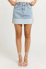 Off-Duty Denim Mini Skirt