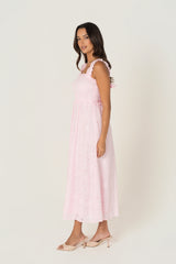 Kleo Pink Emroidered Maxi Dress