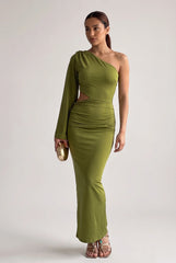 Megan | Asymmetric Side Split Maxi Dress
