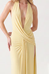 Megan | Halter Neck Backless Maxi Dress