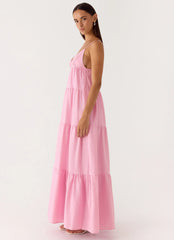 Lotty Linen Maxi Dress Pink