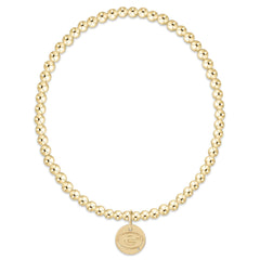 eCOLLEGIATE Classic Gold 3mm Bracelet - UGA Disc