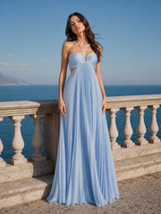 Halterneck Ruched Open Back Maxi Dress