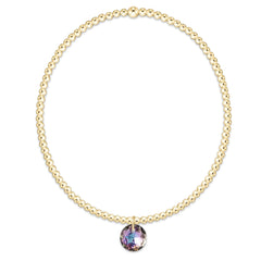 Classic Gold 2mm Bracelet - Reflection Small Charm - 06