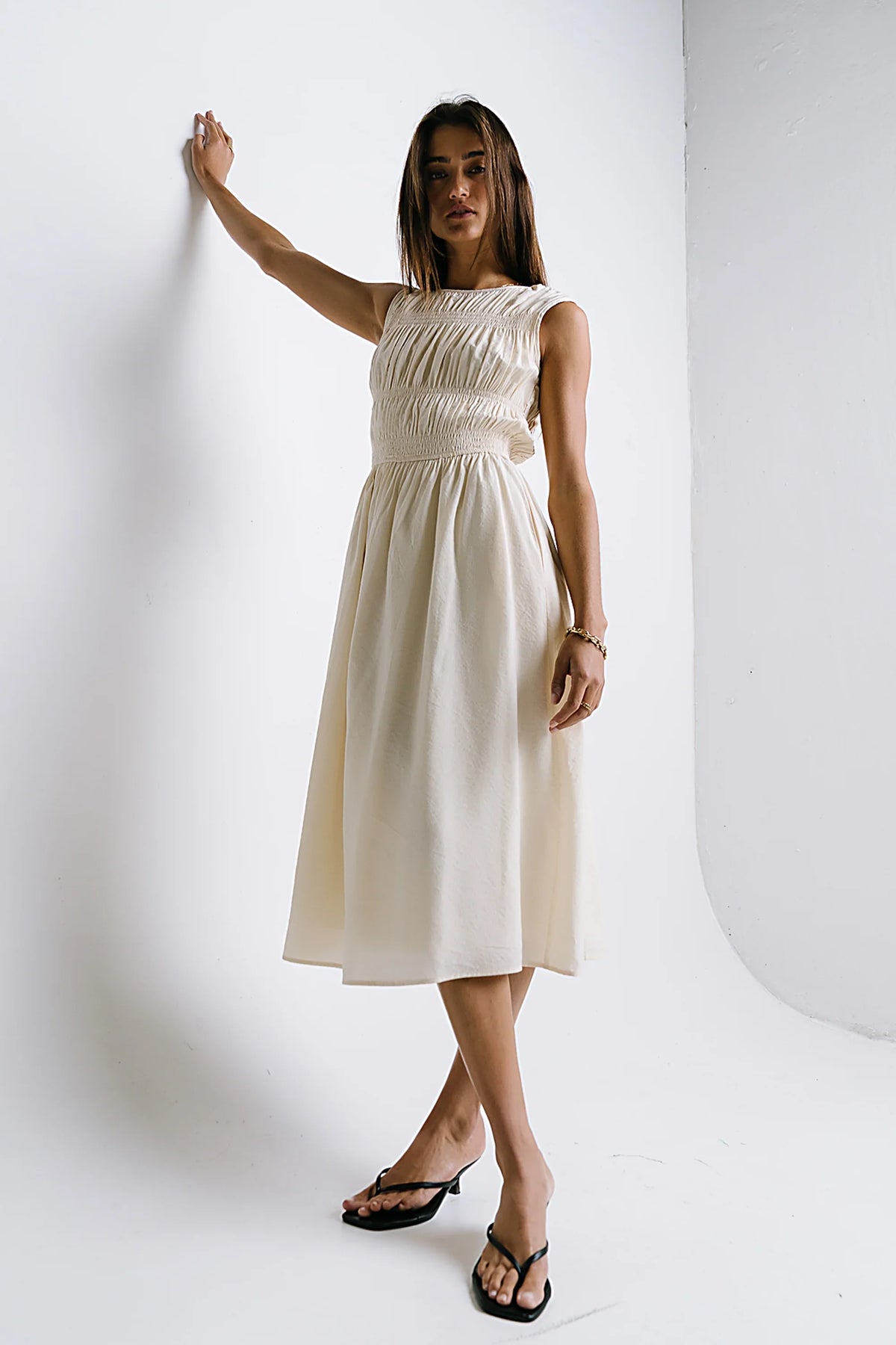 Johna Smocked Midi Dress