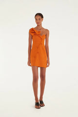 Orange Flower Mini Dress