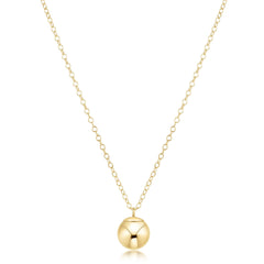 16" Necklace Gold - Classic Gold 8mm Charm