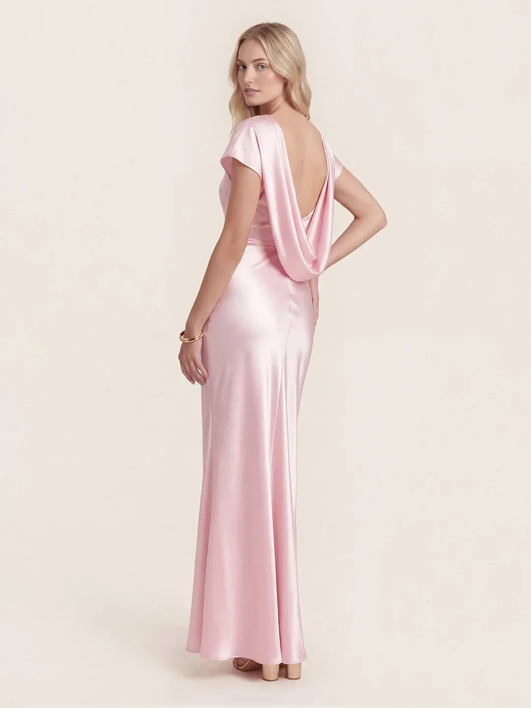 Captivating Presence Satin Cowl Back Maxi Dress