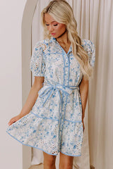 Sweet Embrace Floral Eyelet Mini Dress
