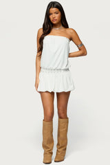 Layton Studded Strapless Bubble Mini Dress