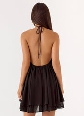 Alicelle Halter Mini Dress Brown