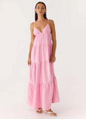 Lotty Linen Maxi Dress Pink