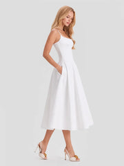 Cotton Broderie Anglaise Trim Midi Sundress