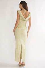 Evermore Cowl Neck Maxi Dress Floral Sage