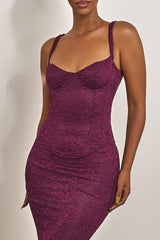 The Cinched Lace Corset in Plum