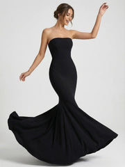 Strapless Bandeau Fishtail Maxi Dress