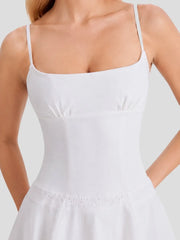 Cotton Broderie Anglaise Trim Midi Sundress