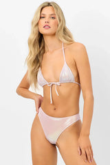 Jane Iridescent High Waist Bikini Bottom - Gilded Angel