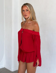 TESSIE PLAYSUIT - RED