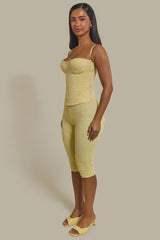 The Brielle Capri Bottoms in Butter Yellow