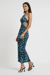 Martinez Dress - Blue Ink Print