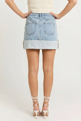 Off-Duty Denim Mini Skirt
