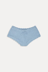 Genevieve Crochet Boy Shorts - Blue Jay