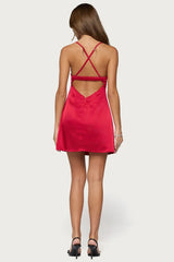 Christina Satin Effect Mini Dress