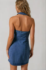 Astoria Halter Denim Dress