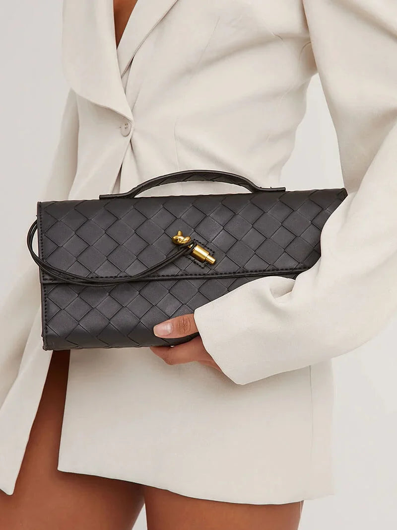 Woven Faux Suede Knot Bag