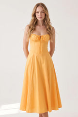 Megan | Ruched Midi Dress