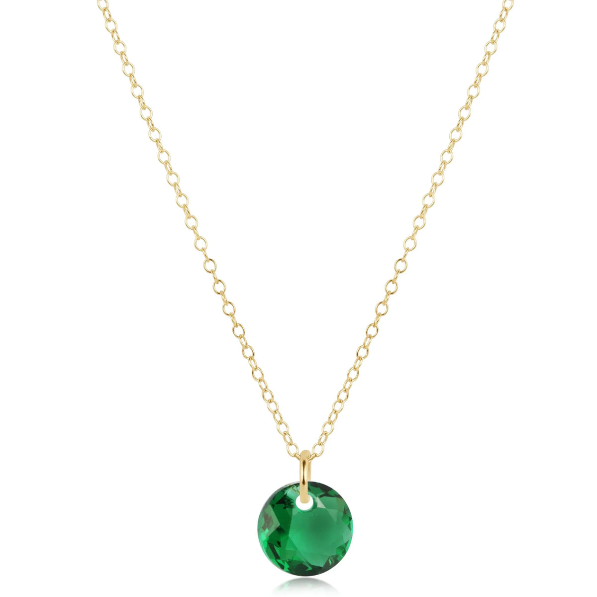 16" Necklace Gold - Reflection Small Charm - 05