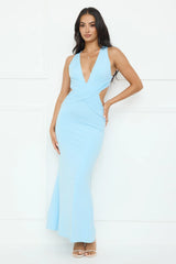 Electric Kiss Maxi Dress Blue