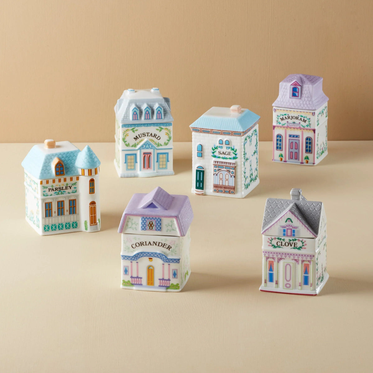 Lenox Spice Village 6-Piece Rustic Row Spice Jar Set