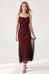 Megan | Black And Red Maxi Dress