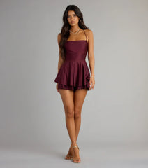 Twist And Twirl Lace-Up Romper