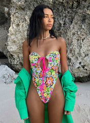 Fern One Piece Orange Multi Floral