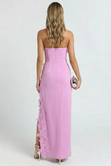 Éloise Floral Appliqué Column Maxi Dress