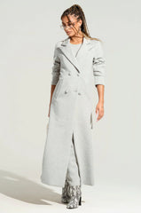 Cocoa Butter Scuba Trench In Grey