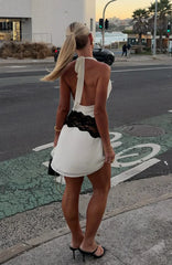Cupids Bow Mini Dress Cream/Black